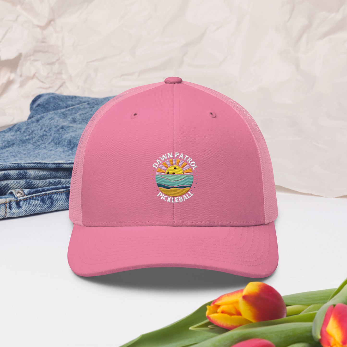 Dawn Patrol Embroidered Trucker Hat - mesh snap back