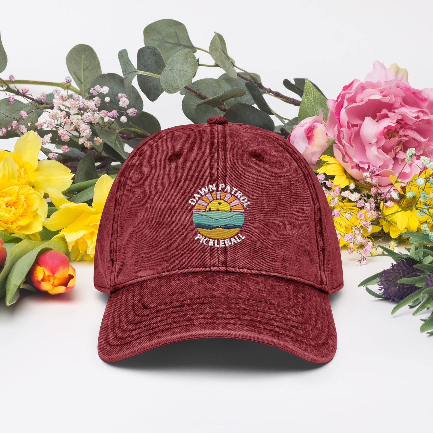 Dawn Patrol Embroidered Vintage Cotton Hat - one size fits all