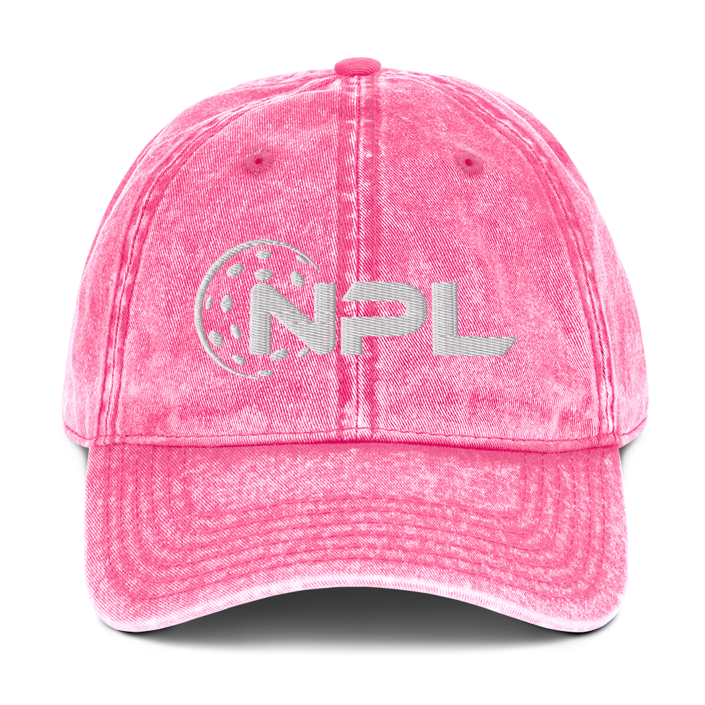 NPL National Pickleball League- includes name on side free -Cotton Garment dyed Beachy Hat