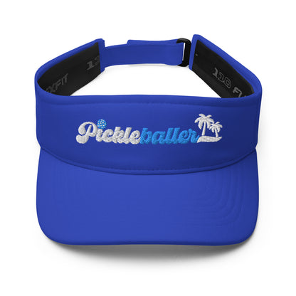 Pickleballer Embroidered Royal Sport’s Visor - sweat band, Velcro back