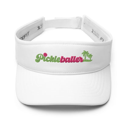 Pickleballer Sports Visor Embroidered - adjustable velcro strap